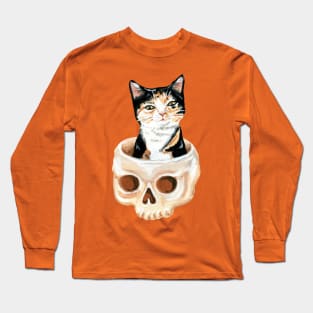 Cat in a skull Long Sleeve T-Shirt